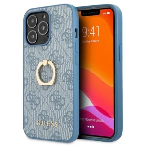 Guess GUHCP13X4GMRBL iPhone 13 Pro Max 6,7" niebieski/blue hardcase 4G with ring standeng