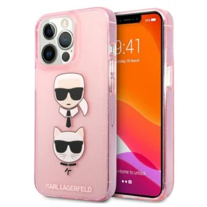 Karl Lagerfeld KLHCP13LKCTUGLP iPhone 13 Pro / 13 6,1" różowy/pink hardcase Glitter Karl's & Choupetteeng