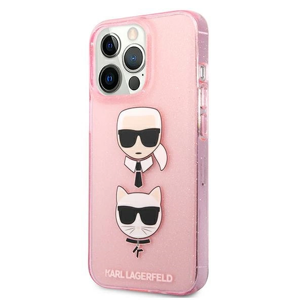 Karl Lagerfeld KLHCP13LKCTUGLP iPhone 13 Pro / 13 6,1" różowy/pink hardcase Glitter Karl's & Choupetteeng