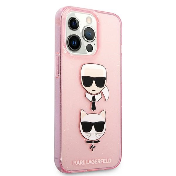 Karl Lagerfeld KLHCP13LKCTUGLP iPhone 13 Pro / 13 6,1" różowy/pink hardcase Glitter Karl's & Choupetteeng