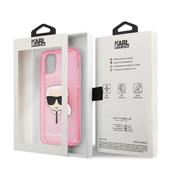 Karl Lagerfeld KLHCP13SKHTUGLP iPhone 13 mini 5,4" różowy/pink hardcase Glitter Karl's Headeng