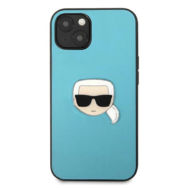 Karl Lagerfeld KLHCP13SPKMB iPhone 13 mini 5,4" niebieski/blue hardcase Leather Ikonik Karl`s Head Metaleng