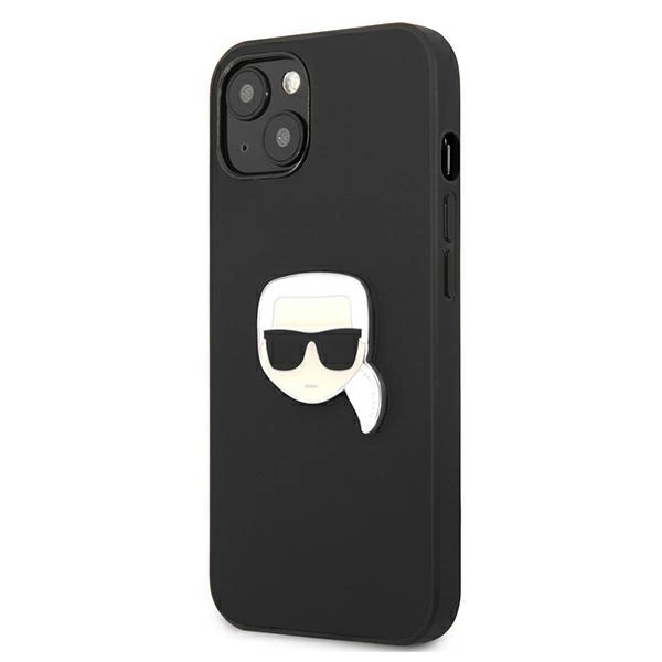 Karl Lagerfeld KLHCP13SPKMK iPhone 13 mini 5,4" czarny/black hardcase Leather Ikonik Karl`s Head Metaleng