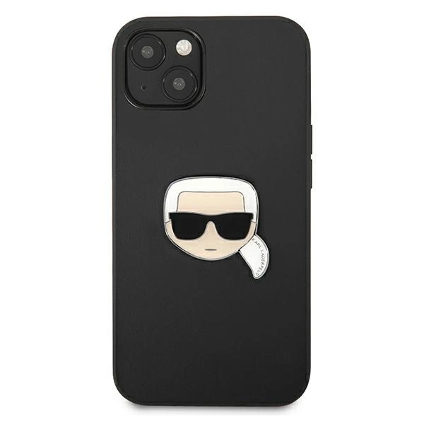 Karl Lagerfeld KLHCP13SPKMK iPhone 13 mini 5,4" czarny/black hardcase Leather Ikonik Karl`s Head Metaleng