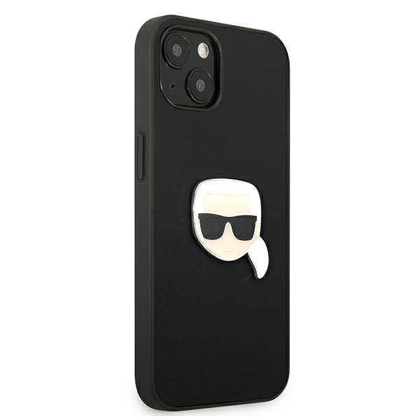 Karl Lagerfeld KLHCP13SPKMK iPhone 13 mini 5,4" czarny/black hardcase Leather Ikonik Karl`s Head Metaleng