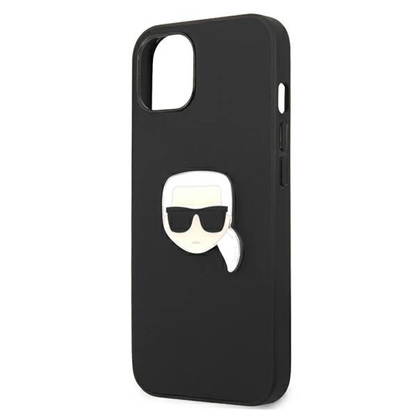 Karl Lagerfeld KLHCP13SPKMK iPhone 13 mini 5,4" czarny/black hardcase Leather Ikonik Karl`s Head Metaleng