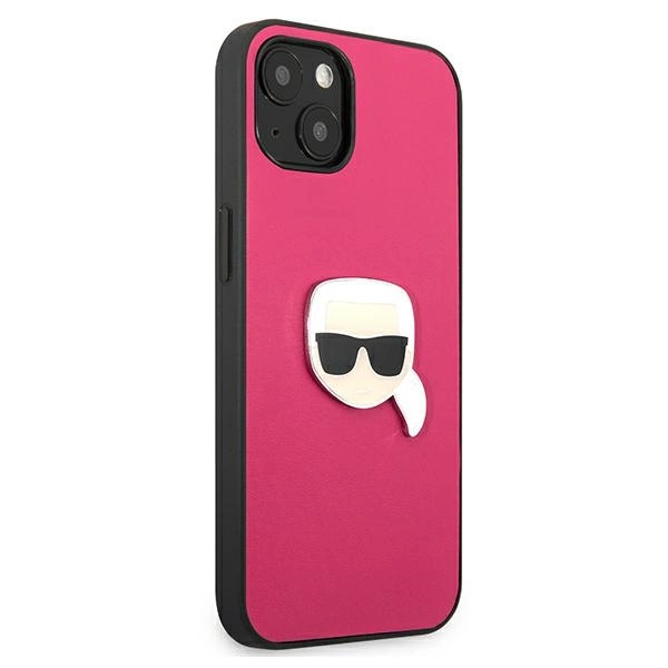 Karl Lagerfeld KLHCP13SPKMP iPhone 13 mini 5,4" różowy/pink hardcase Leather Ikonik Karl`s Head Metaleng