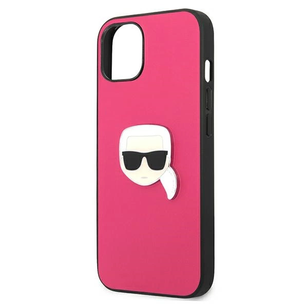 Karl Lagerfeld KLHCP13SPKMP iPhone 13 mini 5,4" różowy/pink hardcase Leather Ikonik Karl`s Head Metaleng