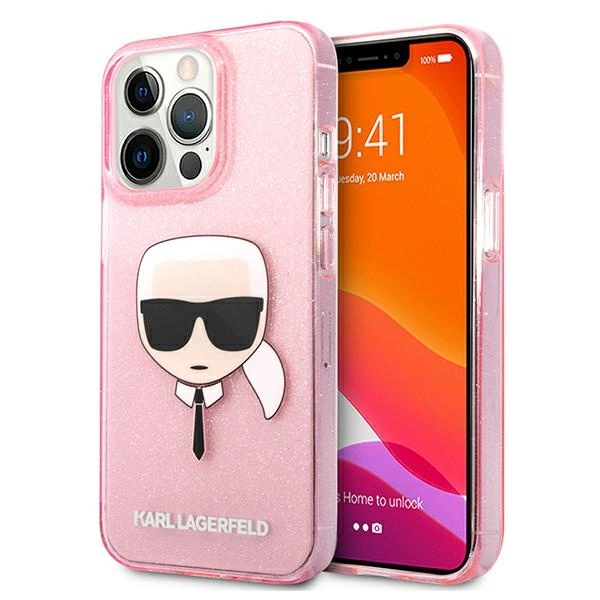 Karl Lagerfeld KLHCP13XKHTUGLP iPhone 13 Pro Max 6,7" różowy/pink hardcase Glitter Karl`s Headeng