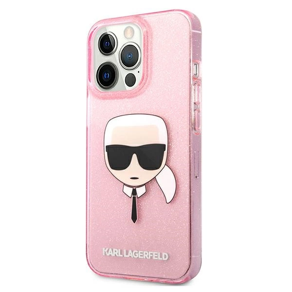 Karl Lagerfeld KLHCP13XKHTUGLP iPhone 13 Pro Max 6,7" różowy/pink hardcase Glitter Karl`s Headeng