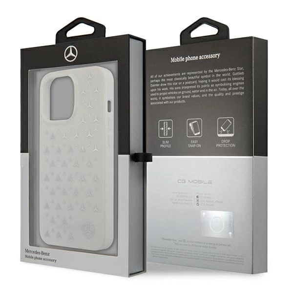 Mercedes MEHCP13XESPWH iPhone 13 Pro Max 6,7" biały/white hardcase Silver Stars Patterneng