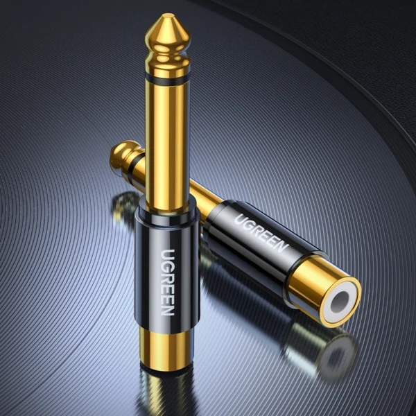 Ugreen 6.35mm jack adapter (male) to RCA (female) gold (AV169 80731)eng