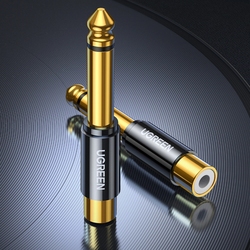 Ugreen 6.35mm jack adapter (male) to RCA (female) gold (AV169 80731)eng