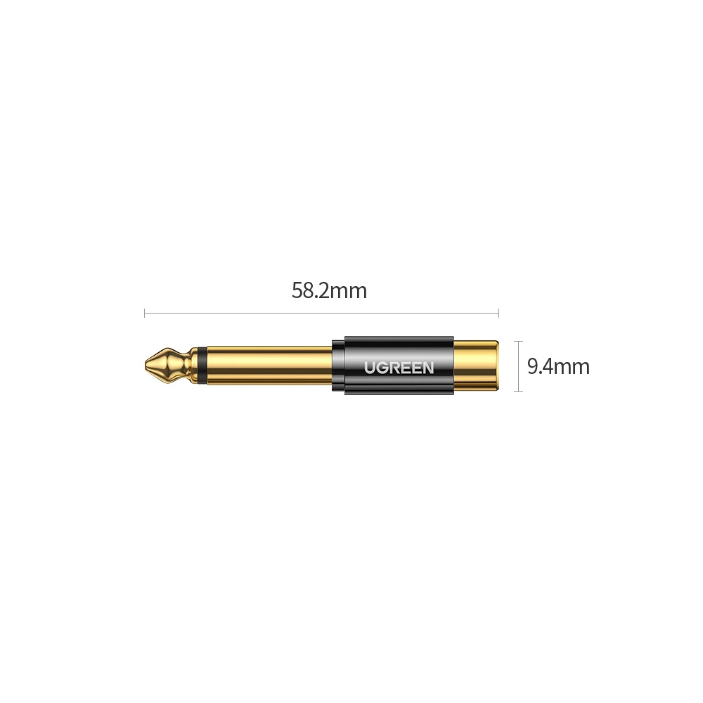 Ugreen 6.35mm jack adapter (male) to RCA (female) gold (AV169 80731)eng