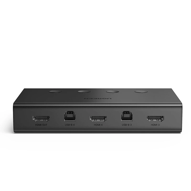 Ugreen KVM (Keyboard Video Mouse) switch 4 x 1 HDMI (female) 4 x USB (female) 4 x USB Type B (female) black (CM293)eng