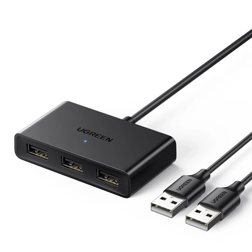 Ugreen switch adapter switch box USB 2 inputs - 3 outputs black (CM409)eng