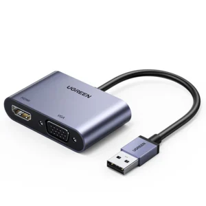 Ugreen CM449 USB - HDMI 1.3 (1920x1080 60Hz), VGA 1.2 (1920x1080 60Hz) adapter - grayeng