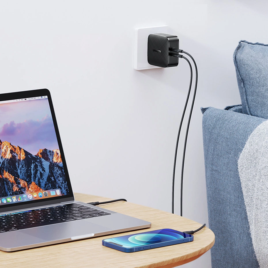 Ugreen wall charger 2x USB Type C 66W Power Delivery 3.0 Quick Charge 4.0+ black (CD216)eng