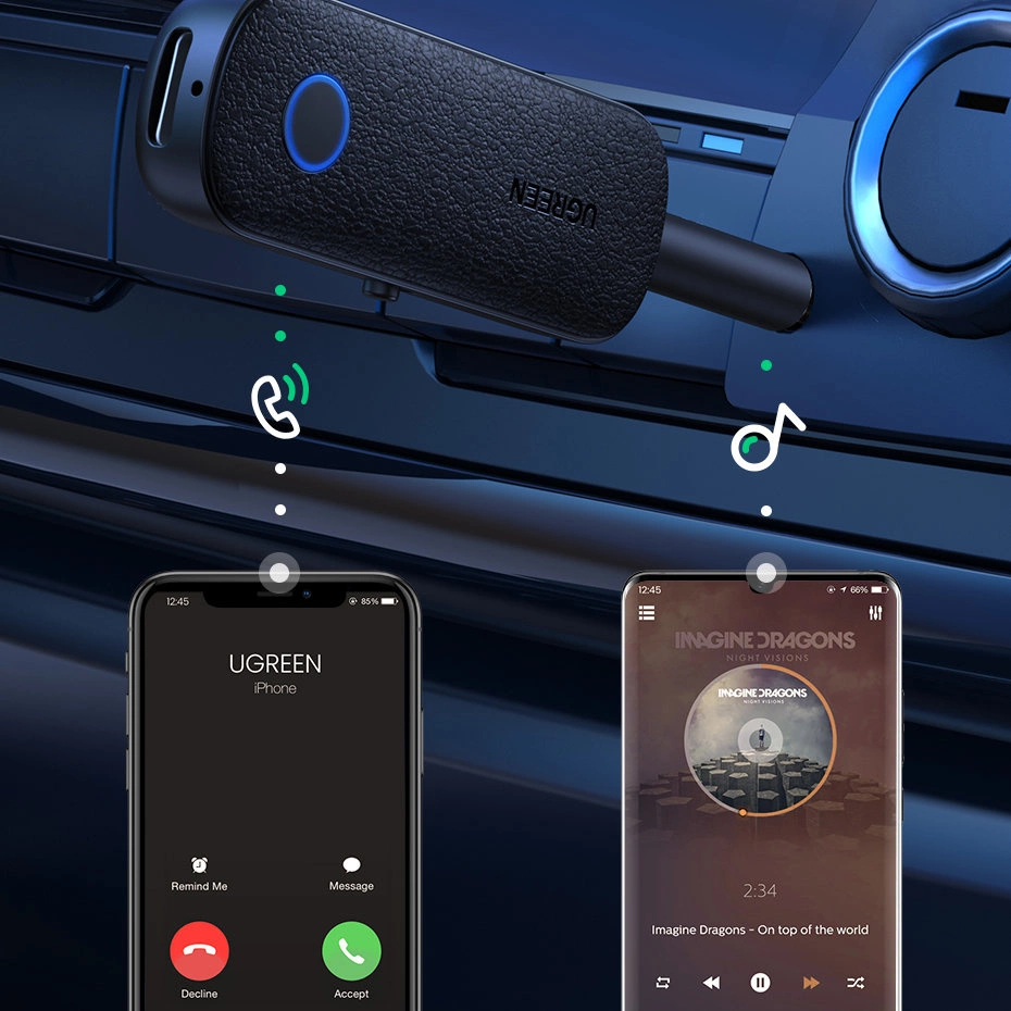 Ugreen receiver bluetooth transmitter mini jack 3.5mm black (CM403)eng
