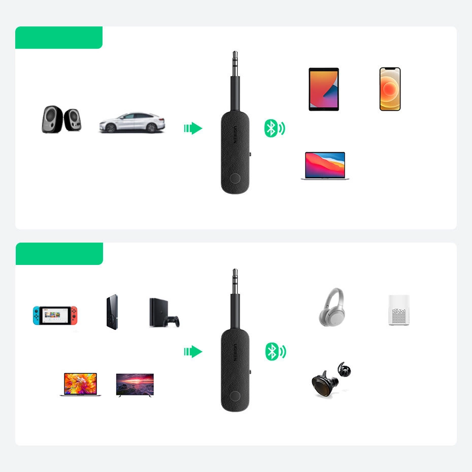 Ugreen receiver bluetooth transmitter mini jack 3.5mm black (CM403)eng