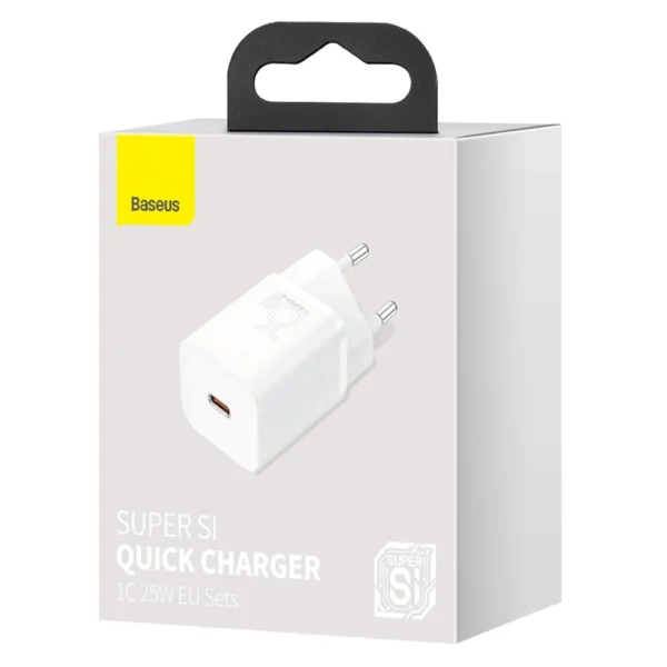 Baseus Super Si 1C fast wall charger USB Type C 25W Power Delivery Quick Charge white (CCSP020102)eng