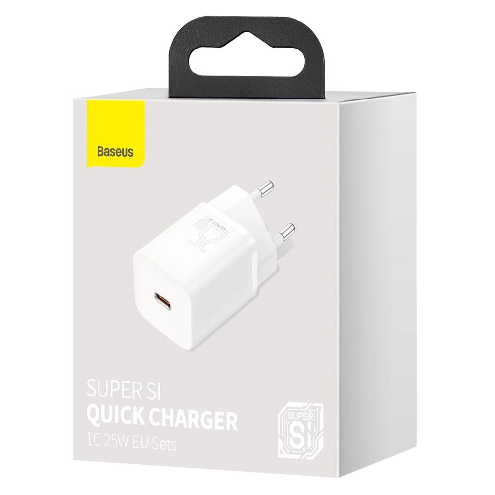 Baseus Super Si 1C fast wall charger USB Type C 25W Power Delivery Quick Charge white (CCSP020102)eng