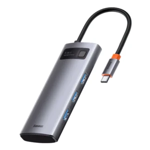 Baseus Metal Gleam Series 5-in-1 Multifunctional Type-C HUB Docking Station Gray 30Hz Version Grayeng