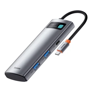 Baseus Metal Gleam Series multifunctional USB HUB 7in1 Type C HDMI TF PD card reader gray (WKWG020113)eng