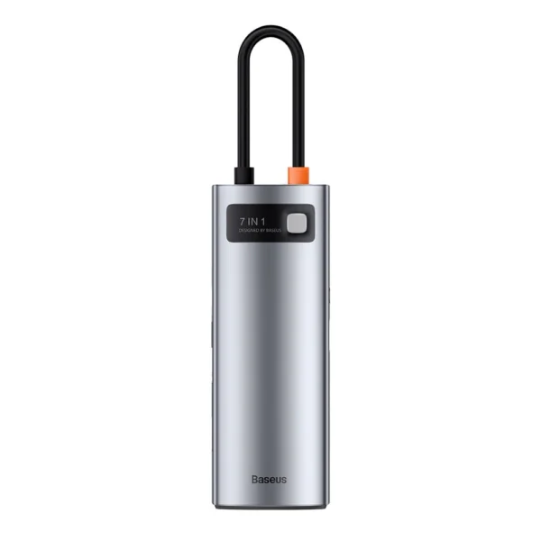 Baseus Metal Gleam Series multifunctional USB HUB 7in1 Type C HDMI TF PD card reader gray (WKWG020113)eng