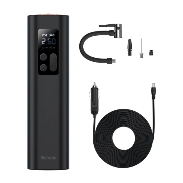Baseus CRCQ000001 Mini Tire Compressor for Cigarette Lighter Socket - Blackeng
