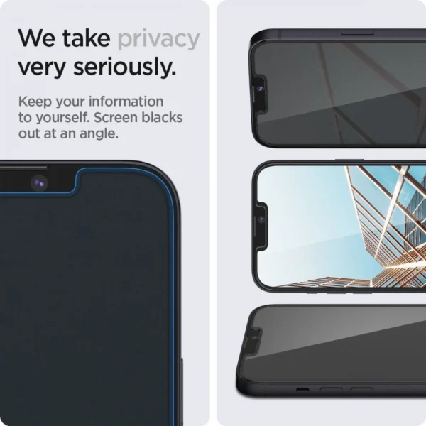 Spigen Glas.tR EZ Fit Privacy Tempered Glass for iPhone 13 Pro Max - 2 pcs.eng