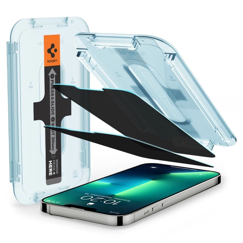 Spigen Glas.tR EZ Fit Privacy Tempered Glass for iPhone 13 Pro Max - 2 pcs.eng