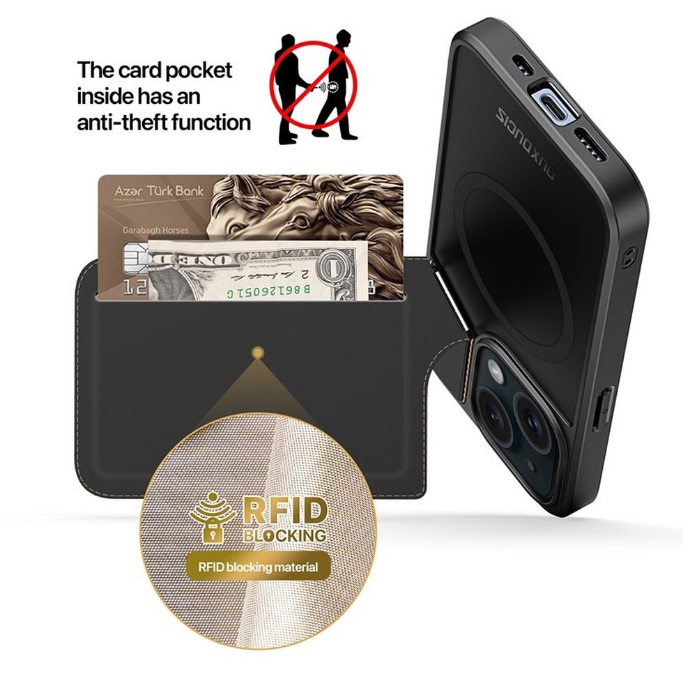 DUX DUCIS case RAFI II MAG with stand compatible with MagSafe for IPHONE 13 / 14 black