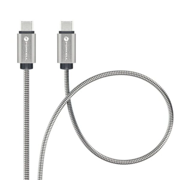 FORCELL F-ENERGY Metal C239 cable Type C to Type C PD QC4.0 5A 100W E-mark 2 m silver