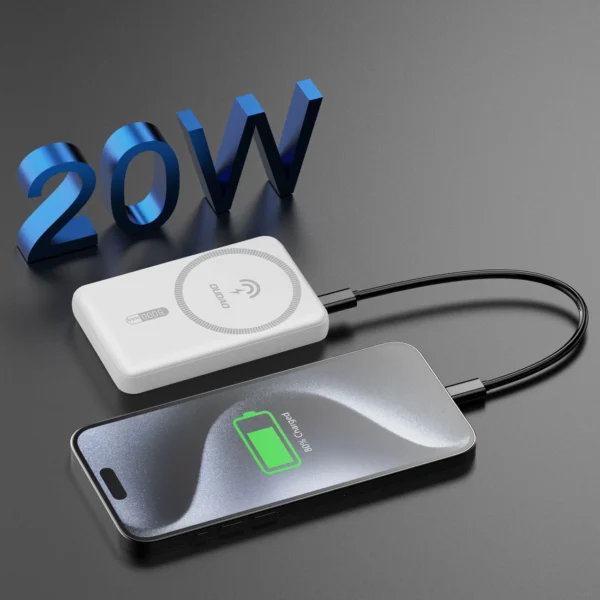 Dudao K14S USB-A / USB-C / MagSafe wireless powerbank 20W 5000mAh - whiteeng