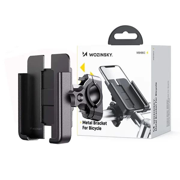Wozinsky metal bicycle phone holder, scooters black (WBHBK3)eng