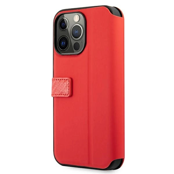 Ferrari FESAXFLBKP13LRE iPhone 13 Pro / 13 6.1" red/red book On Track Carbon Stripeeng