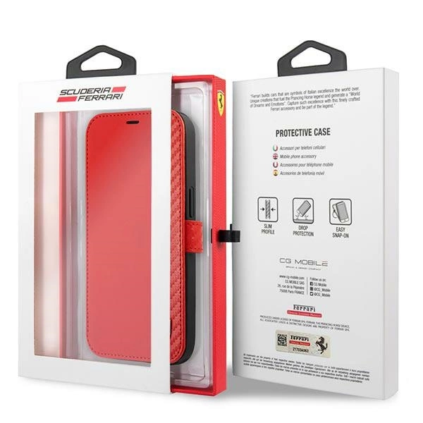 Ferrari FESAXFLBKP13SRE iPhone 13 mini 5.4" red/red book On Track Carbon Stripeeng