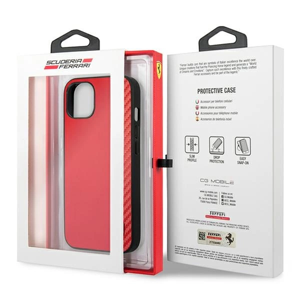 Ferrari FESAXHCP13SRE iPhone 13 mini 5.4" red/red hardcase On Track Carbon Stripeeng