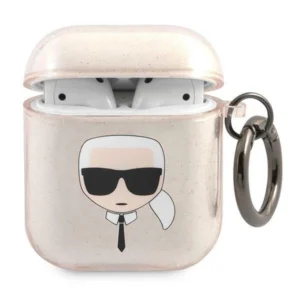 Karl Lagerfeld KLA2UKHGD AirPods cover złoty/gold Glitter Karl`s Headeng