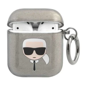 Karl Lagerfeld KLA2UKHGK AirPods cover czarny/black Glitter Karl`s Headeng