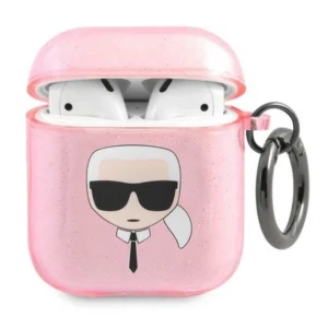 Karl Lagerfeld KLA2UKHGP AirPods cover różowy/pink Glitter Karl`s Headeng
