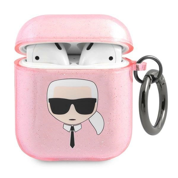 Karl Lagerfeld KLA2UKHGP AirPods cover różowy/pink Glitter Karl`s Headeng