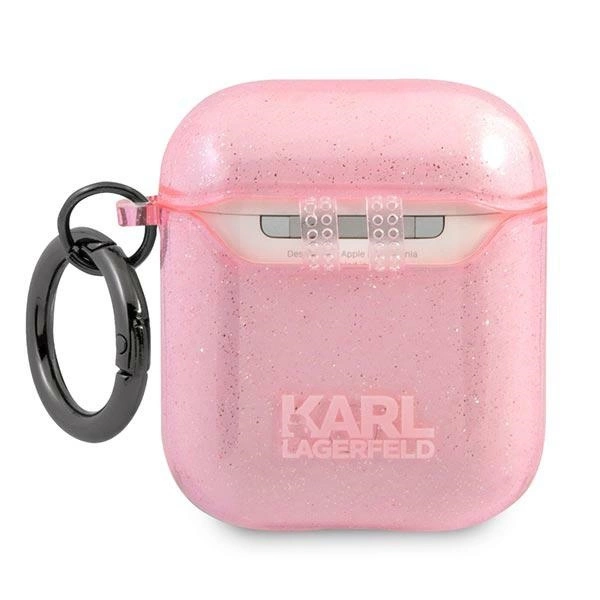 Karl Lagerfeld KLA2UKHGP AirPods cover różowy/pink Glitter Karl`s Headeng
