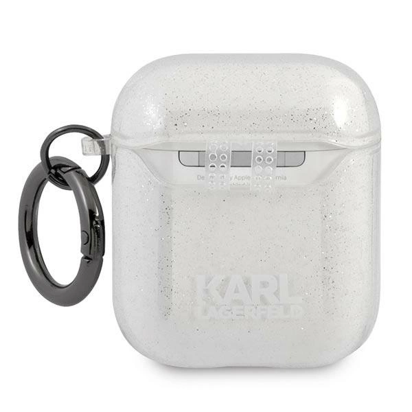 Karl Lagerfeld KLA2UKHGS AirPods cover srebrny/silver Glitter Karl`s Headeng