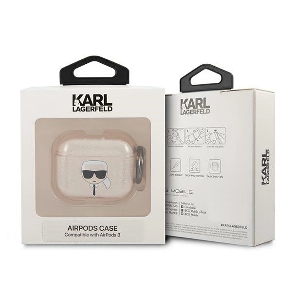 Karl Lagerfeld KLA3UKHGD AirPods 3 cover złoty/gold Glitter Karl`s Headeng