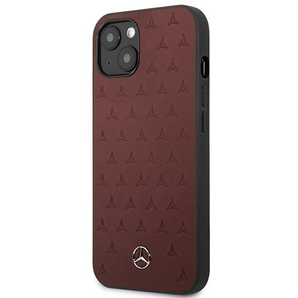 Mercedes MEHCP13MPSQRE iPhone 13 6,1" czerwony/red hardcase Leather Stars Patterneng