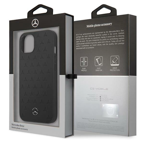 Mercedes MEHCP13SPSQBK iPhone 13 mini 5,4" czarny/black hardcase Leather Stars Patterneng