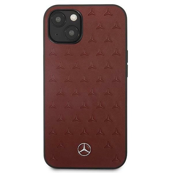 Mercedes MEHCP13SPSQRE iPhone 13 mini 5,4" czerwony/red hardcase Leather Stars Patterneng