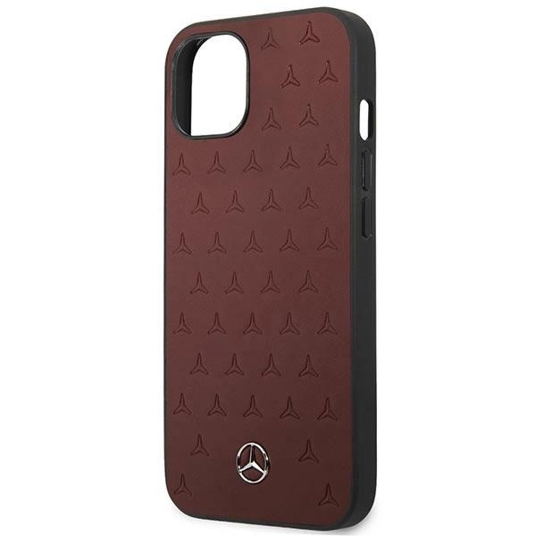 Mercedes MEHCP13SPSQRE iPhone 13 mini 5,4" czerwony/red hardcase Leather Stars Patterneng